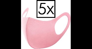 Mondkapje Wasbaar Universeel Mondmasker Wasbaar Niet Medisch Roze - 5x