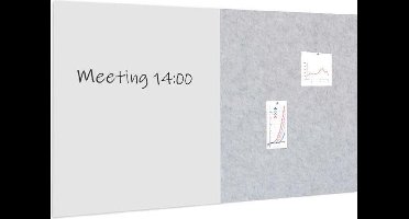 IVOL Whiteboard  prikbord pakket 100x200 cm - 1 whiteboard + 1 akoestisch paneel - Lichtgrijs
