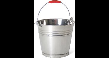 Zinken emmer/bloempot/plantenpot 7 liter - Tuindecoratie - Bloememmer/bloembak/plantenbak - Decoratie emmer