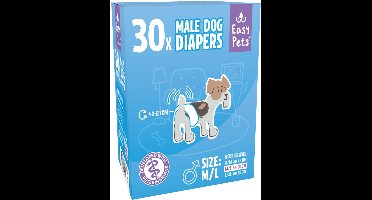 Easypets Dog Diapers Male - Hondenluiers Reu - M/L - 30 stuks - Grootverpakking