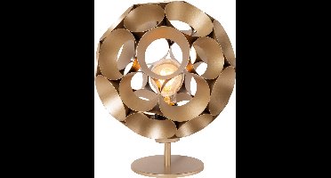 Lucide HANNELORE - Tafellamp - Ø 25 cm - 1xE27 - Mat Goud / Messing