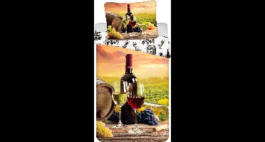 Wijn dekbedovertrek 140x200 + 70x90 cm