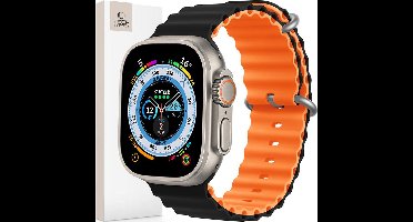 TECH-PROTECT - ICONBAND - PRO APPLE WATCH - 4 / 5 / 6 / 7 / 8 / 9 / SE / ULTRA - 1 / 2 - (42 / 44 / 45 / 49 - MM) - ZWART/ORANJE