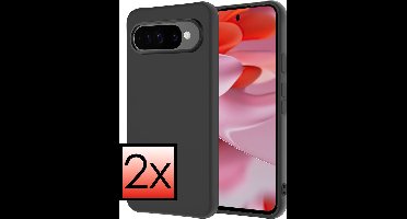 Hoesje - 2 Stuks - Geschikt voor Google Pixel 9 Pro XL - Sterk & Shockproof - Case Siliconen - Back Cover - Telefoon Hoes - Zwart