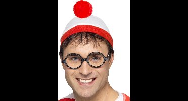Waar is Wally carnaval verkleed setje - wit/rood - voor volwassenen