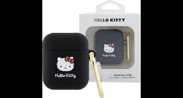 Hello - Kitty - Siliconen 3D Kitty Hoofdhoes voor AirPods 1/2 - zwart