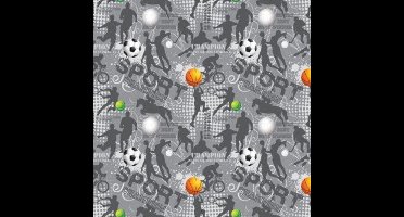 Inpakpapier met Sportafbeeldingen | 30 cm of 50 cm x 200 m Sportief Cadeaupapier |variant: 50 cm / 200 mtr.