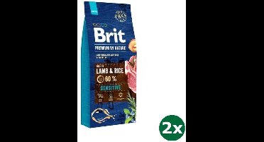 2x15 kg Brit premium by nature sensitive lamb hondenvoer