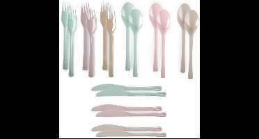 Bestekset van kunststof - 12 personen - 36x - herbruikbaar plastic - 19 cm - BBQ / Verjaardag / Camping / Party