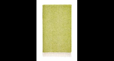 Plaid Visgraat Lime Groen - Shetland Lamswol - 140x185 - Bronte by Moon Scotland