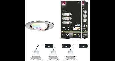 LED-inbouwlamp Nova Coin rond 84mm 50° RGBW+ 3x6W 3x500lm 230V Staal geborsteld Aluminium