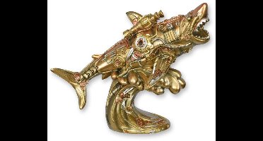 Witte haai - Resin beeld - Steampunk - 28,1 cm hoog