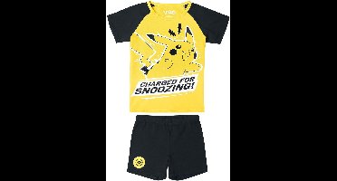 Pokémon Kids - Pikachu - Charged for Snoozing! Kinder pyjama's zwart-geel 122/128