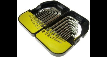 Inbus en Torxsleutel set, 18 delig, 1.5mm, 2mm, 2.5mm, 3mm, 4mm, 5mm, 6mm, 8mm, 10mm