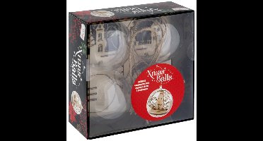 Craft Sensations kerstballen acryl decoratie set 7 cm 4 stuks kerstboom.