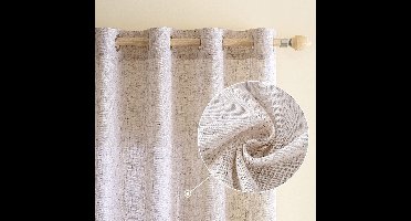 Boraboi ® Stijlvolle Semi-Transparante Linnenlook Gordijnen voor Sfeervolle Woonkamer Decoratie