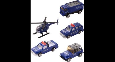 Politie Voertuigen 1:64 In Display - 5 stuks