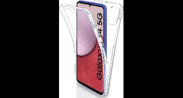 Ntech Hoesje Geschikt Voor Samsung Galaxy A14 hoesje 360° Full Protective Case Dual TPU Hoesje ( Voor en Achter) Transparant