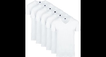 Suitable Vita T-Shirt V-Hals Wit 6-Pack - Maat M - Heren - Basic T-shirt Heren