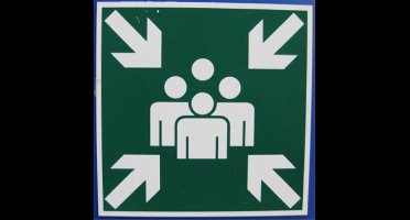 Bord 40X40 Pvc Verzamelplaats Groen/Wit