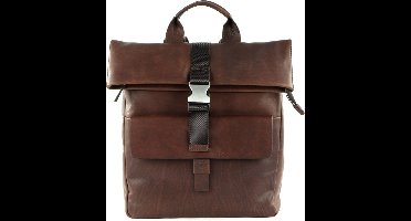 JOOP! Leren Vrije tijd rugzak Rugzak met laptopvak Loreto Rico Backpack Darkbrown Bruine