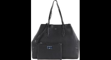 JOOP! Leren Schoudertas Sofisticato 1.0 Anela Shopper Black Zwart