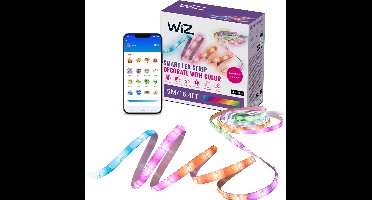 WiZ LED strip - 5 meter - RGBIC - Makkelijke installatie - Gekleurd en Wit licht - Muzieksynchronisatie - RGBIC; meerdere kleuren tegelijk