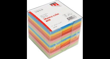 Memokubus Quantore 90x90mm transparant assorti | 12 stuks