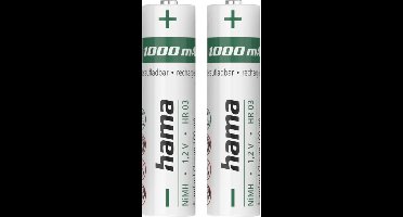Hama NiMH-accu's AAA Micro 1000 MAh 1,2 V 2 Stuks