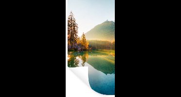 Muurstickers - Sticker Folie - Meer - Bos - Bergen - Natuur - Zon - Landschap - 20x40 cm - Plakfolie - Muurstickers Kinderkamer - Zelfklevend Behang - Zelfklevend behangpapier - Stickerfolie