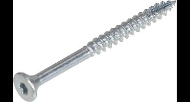 Proftec spaanplaatschroef 6x110mm - platkop - verzinkt - deeldraad - T25 (Per 100 stuks)