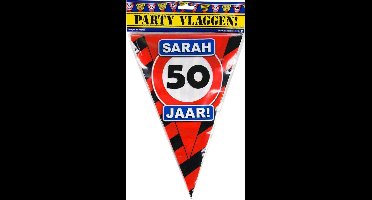 Paper Dreams Vlaggenlijn Sarah 50 Jaar 10 Meter Rood/zwart