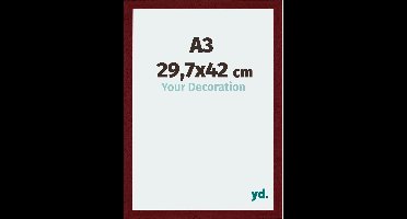 Your Decoration - Fotolijst A3 29,7x42 cm - MDF - Wijnrood Geveegd - Mura