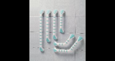 Wandbeugel in kunstof met antislip : wit/munt - gebogen - 40 cm