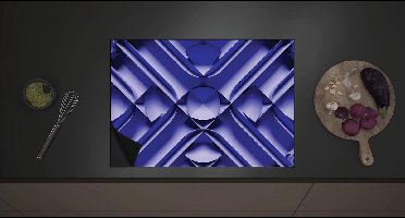 Inductie Beschermer - Paarse 3D Vormen - 70x52 cm - 2 mm Dik - Inductieplaat Beschermer met zwarte kern