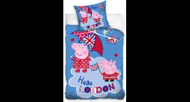 Peppa Pig Dekbedovertrek Hello London 140 x 200 cm katoen