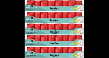 200 stuks Bolsius Clear Cups kaars in rode houder 49/42 (16 uur)