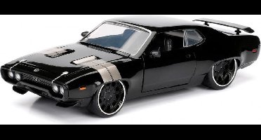 auto Fast & Furious 1972 Plymouth GTX 1:24 die-cast zwart