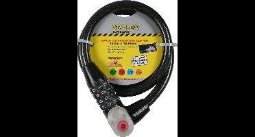 Stahlex Kabel cijferslot met LED-verlichting - 12 x 1000 mm - Stootvast kunststof - Dikke staalkabel
