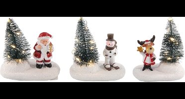 Snowflake Kerstboom kerstscene LED 10,5cm 2xLR44 (1 stuk) assorti