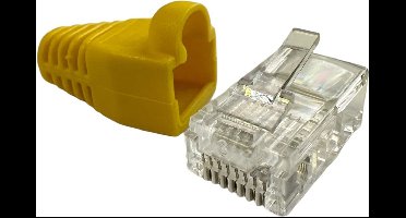 LogiLink Patchstekker RJ45 Cat5e Unshielded - 10 stuks - Geel - Met Trekontlasting