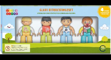 Gladi Tiles Uitbreidingsset - 4 Poppetjes Magnetisch Speelgoed - Speelgoed 3 jaar t/m 12 jaar - STEM Speelgoed - Magnetic Tiles - Speelgoed Cadeau