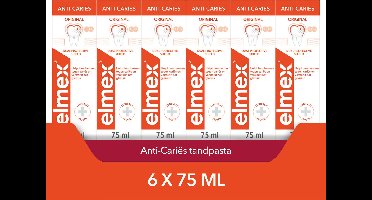 Elmex Anti-Caries tandpasta - Tegen gaatjes - Voordeelverpakking - 6 x 75ml