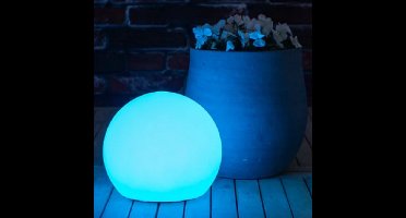 Smart RGB Ronde 20 cm Slimme Tuinlamp – Connect met Alexa of Google Asssistant - Oplaadbaar met bijgeleverd laadstation