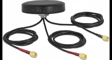 LTE MIMO Dual Band WLAN 802.11 AC/AX/A/H/B/G/N ANTENNE 3 X SMA-plug RG-174 1 M Schroef Montage Buiten zwart