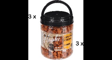 3 X FlamingoHapki koekjes met kip 100% tasty , glutenvrij , geen toegevoegde suiker 550 gr/pot (5400585175851) = 1.650 kg