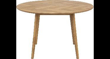 Eettafel Timor Visgraat MDF Naturel Ø120cm - Giga Living