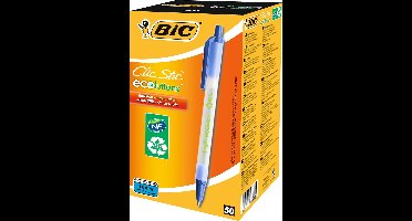 Balpen Bic Ecolutions Clic Stic - Blauw - doos 50 stuks