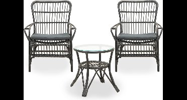 Vita Lester loungeset zwart met hoge tafel