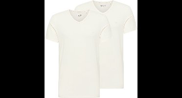 Mustang Heren T-Shirt AMADO 2er PACK regular fit Wit L V Hals Volwassenen